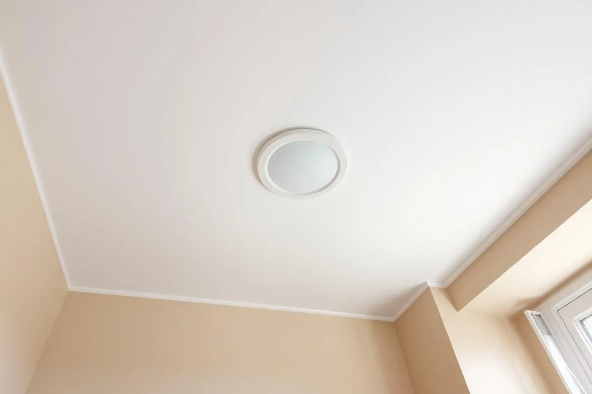 After: flawless smooth white ceiling with seamless drywall taping completed by New York drywall contractors