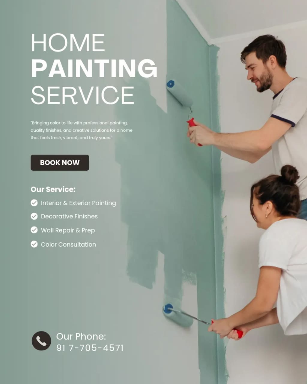 Professional interior wall painting service for a Bronx home
