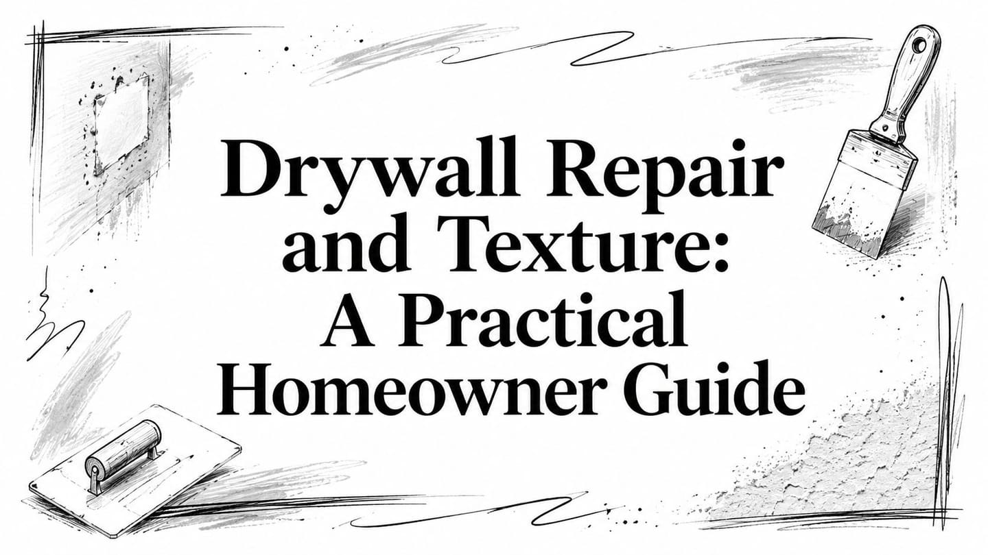 Drywall Repair and Texture: A Practical Homeowner Guide